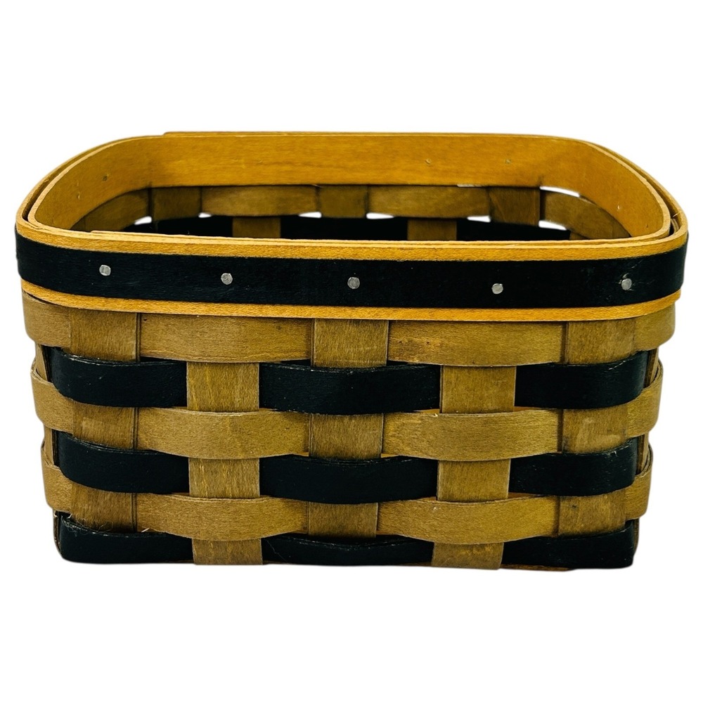 Longaberger 2009 CARD FILE Basket Khaki and Black with Liner‎ & Protector Rare - Picture 3 of 15